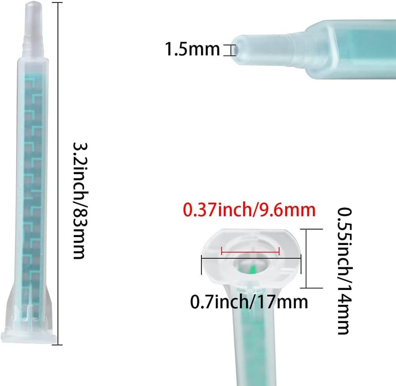Weilan 21 Pcs 3.3 Inch Epoxy Mixing Nozzle Tip for Adhesive Gun Applicator Static Mixer Plastic Resin Mixing Tip - Image 2